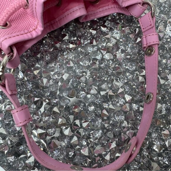 Versace bag mini pink gaw string pull cinch cute bubble round purse tote y2k - Picture 6 of 9